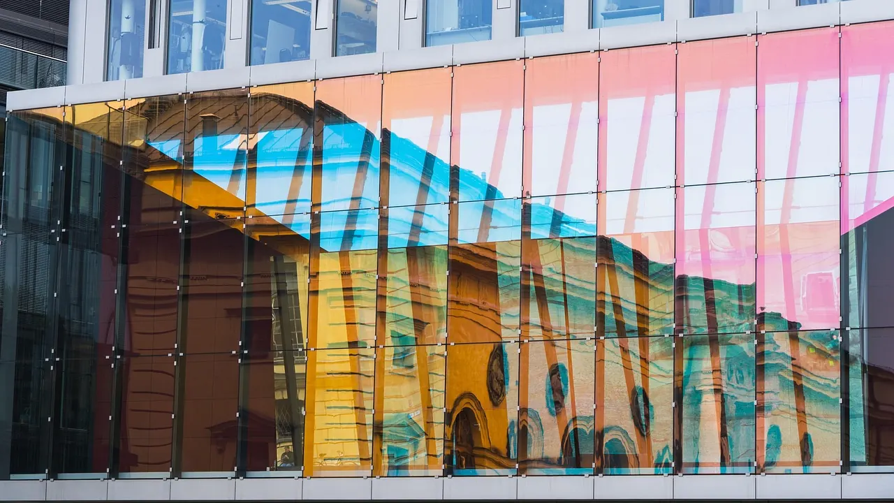 Aluminium and glass curtain wall facade on a modern building