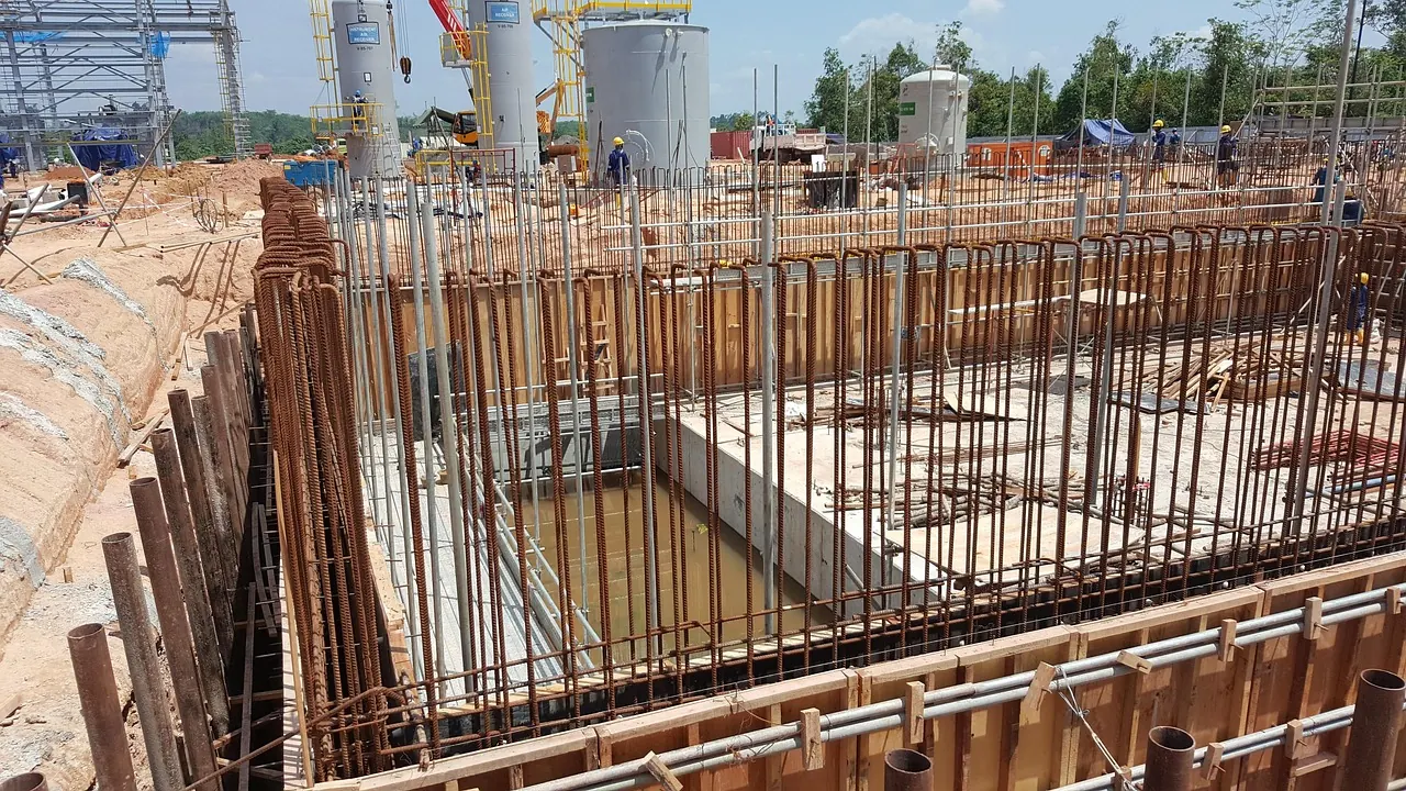 Foundation excavation and civil works with reinforcement